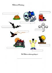 English worksheet: Halloween picture dictionary