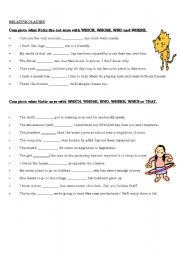 English Worksheet: Relative Clauses