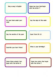 English Worksheet: activity-cards