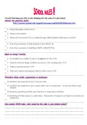 English Worksheet: Webquest about the rules of a real American high school