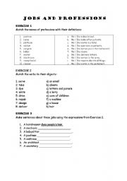 English Worksheet: Jobs and Professions