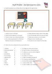 School Objects/Prepositions