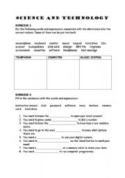 English Worksheet: SCIENCE AND TECHNOLOGY