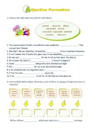 English Worksheet: Adjective Formation