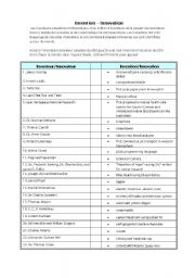 English worksheet: INVENTOR-INNOVATOR