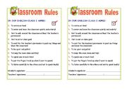 English Worksheet: Classroom rules