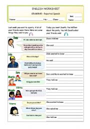 English Worksheet: Reported Speech