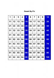 English Worksheet: Counting by 5s