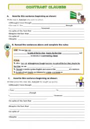 English Worksheet: Contrast  Clauses