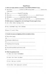 English worksheet: Simple Present