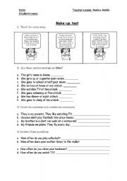 English Worksheet: Present Simple