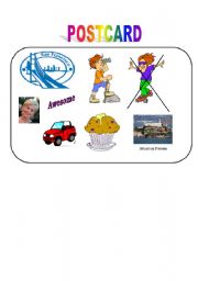 English Worksheet: POSTCARD N2
