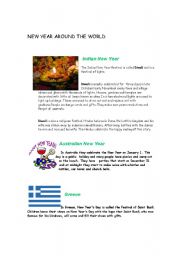 English Worksheet: New Year around the World