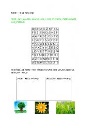 English worksheet: Countable & Uncountable Nouns