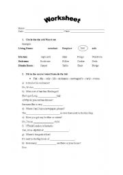 English Worksheet: Worksheet