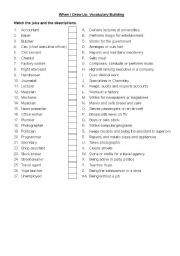 English Worksheet: Jobs Vocabulary