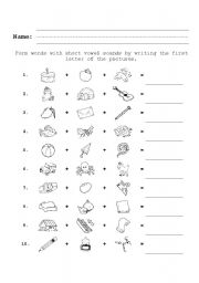 English Worksheet: CVC worksheet