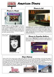 English Worksheet: American Diners- Part 1