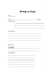 English worksheet: Writing an Essay