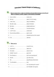 English Worksheet: Present simple and continuous