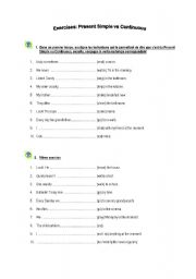 English worksheet: Present simple and continuous