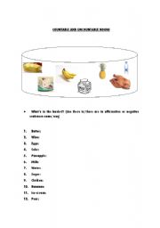 English Worksheet: countable and uncountable nouns