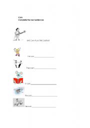 English worksheet: CAN