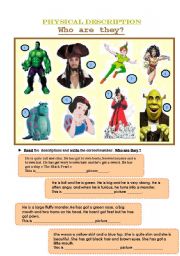 English Worksheet: Physical description ( Heroes/Icons) Who are they?