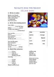 English Worksheet: Song: Beauty and the Beast