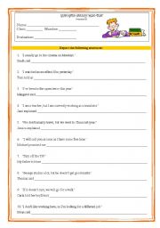 English Worksheet: REPORTED SPEECH MINI-TEST