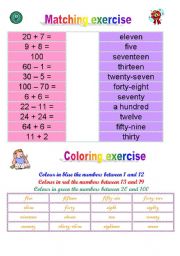 English Worksheet: the numbers from 1 to 100