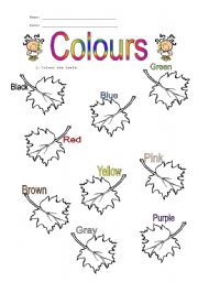 English Worksheet: colours worksheet