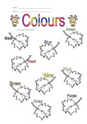 colours worksheet