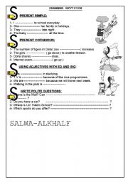 English Worksheet: grammar revision