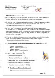 English Worksheet: reading test