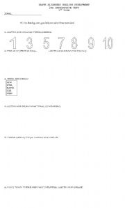 English worksheet: revision for 1st grade