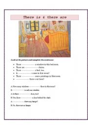 English Worksheet: There is & There are