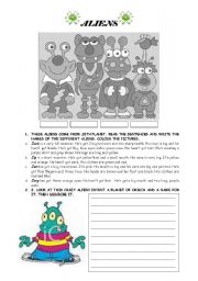 English Worksheet: ALIENS