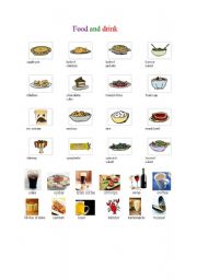 English worksheet: Food and Drink