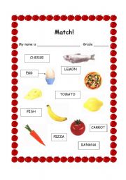 English worksheet: Food