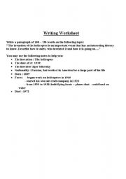 English worksheet: writing