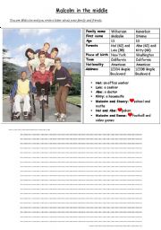 English Worksheet: Write a letter , talk about you and your family 