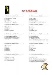 English Worksheet: Dilemmas