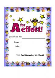 English Worksheet: Award