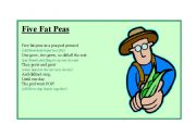 English worksheet: Five Fat Peas Fingerplay