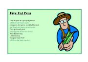 English Worksheet: Five Fat Peas Fingerplay