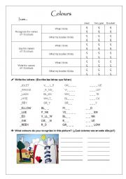 English worksheet: Portfolio. Colours