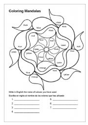 English Worksheet: Colorurs