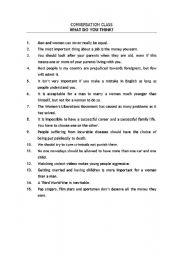 English Worksheet: Conversation topics