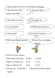 English Worksheet: Simple reading comprehension 